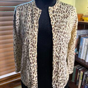 J Crew Animal Print Cardigan
